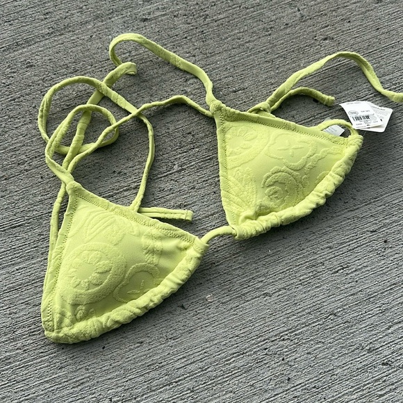 Aerie terry string bikini swimsuit top XS NWT - Picture 1 of 5